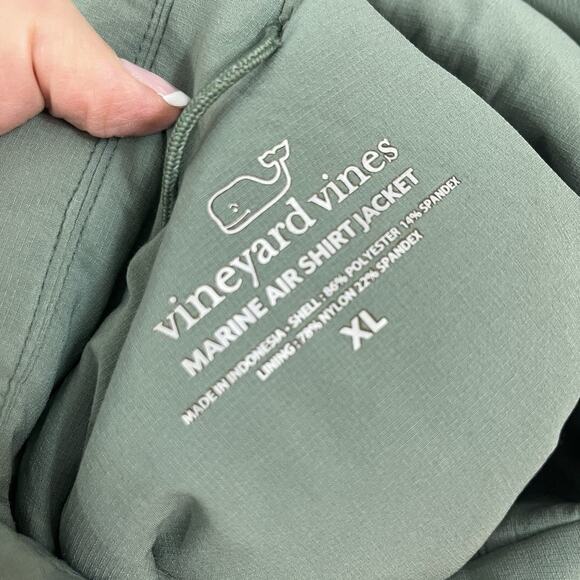 Mens Vineyard Vines Marine Air Shirt Jacket Coat size Extra Large Olive Green - Picture 12 of 12